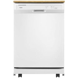 Whirlpool - 24" Front Control Tall Tub Portable Dishwasher - White - Front_Zoom