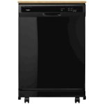 Front. Whirlpool - 24" Front Control Tall Tub Portable Dishwasher - Black.