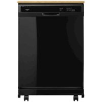 Whirlpool - 24" Front Control Tall Tub Portable Dishwasher - Black - Front_Zoom