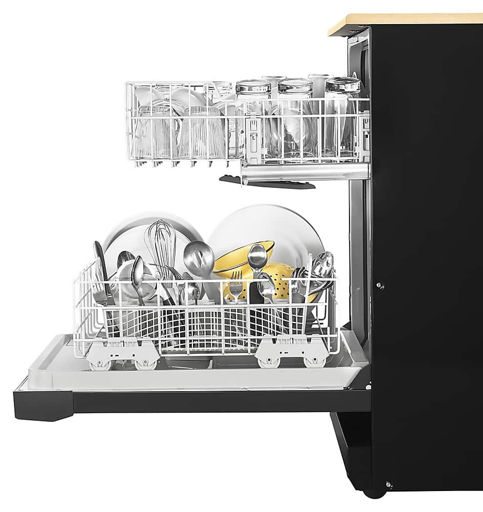 Alt View 19. Whirlpool - 24" Front Control Tall Tub Portable Dishwasher - Black.