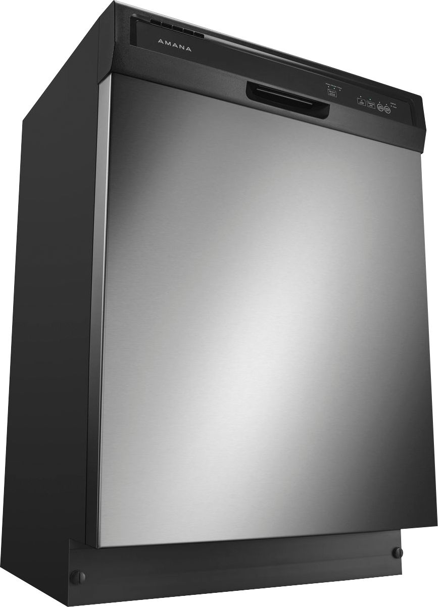 Angle View: Amana - 24" Built-In Dishwasher - Stainless Steel