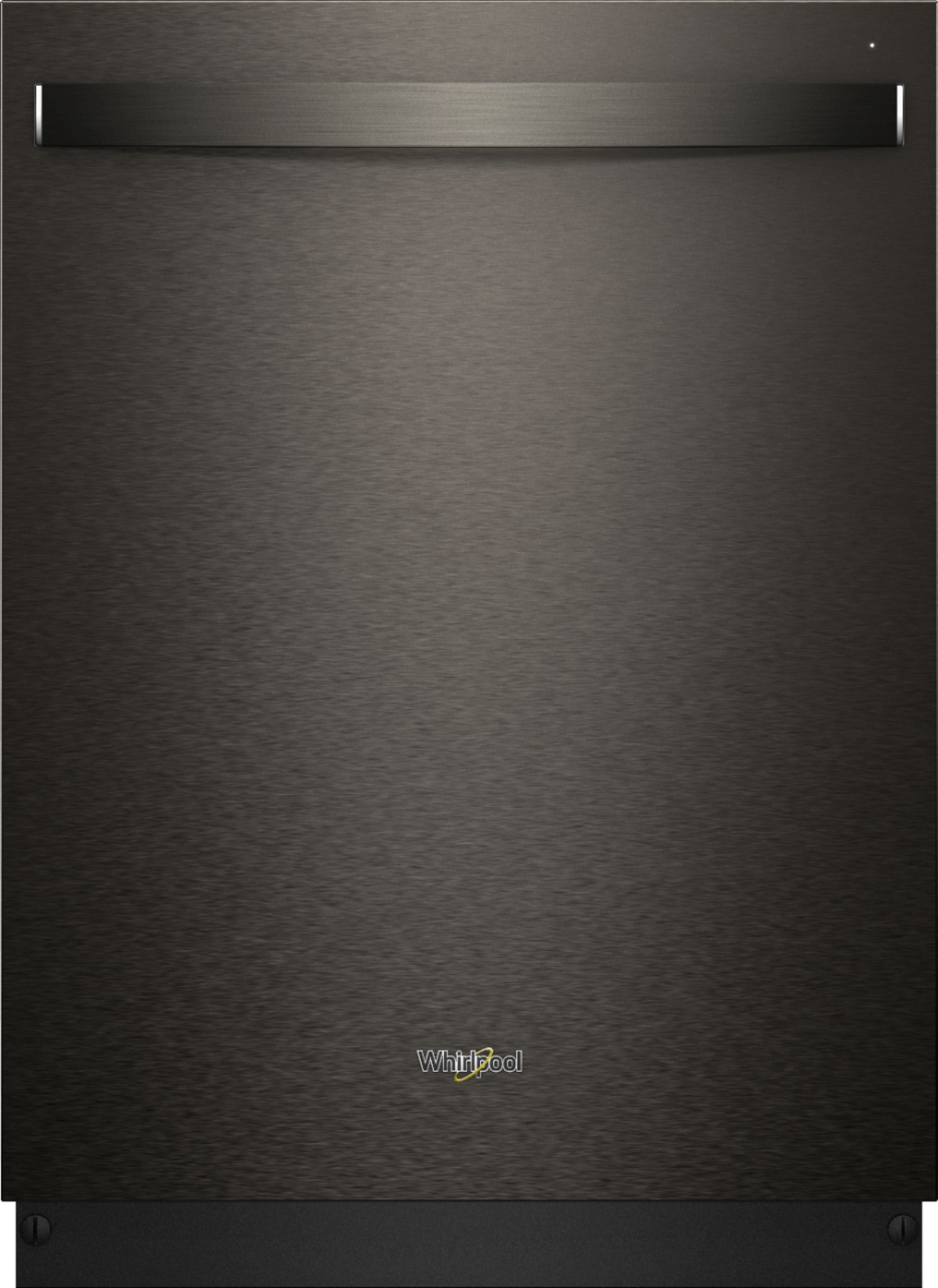 Front. Whirlpool - 24" Built-In Dishwasher - Fingerprint Resistant Black Stainless.