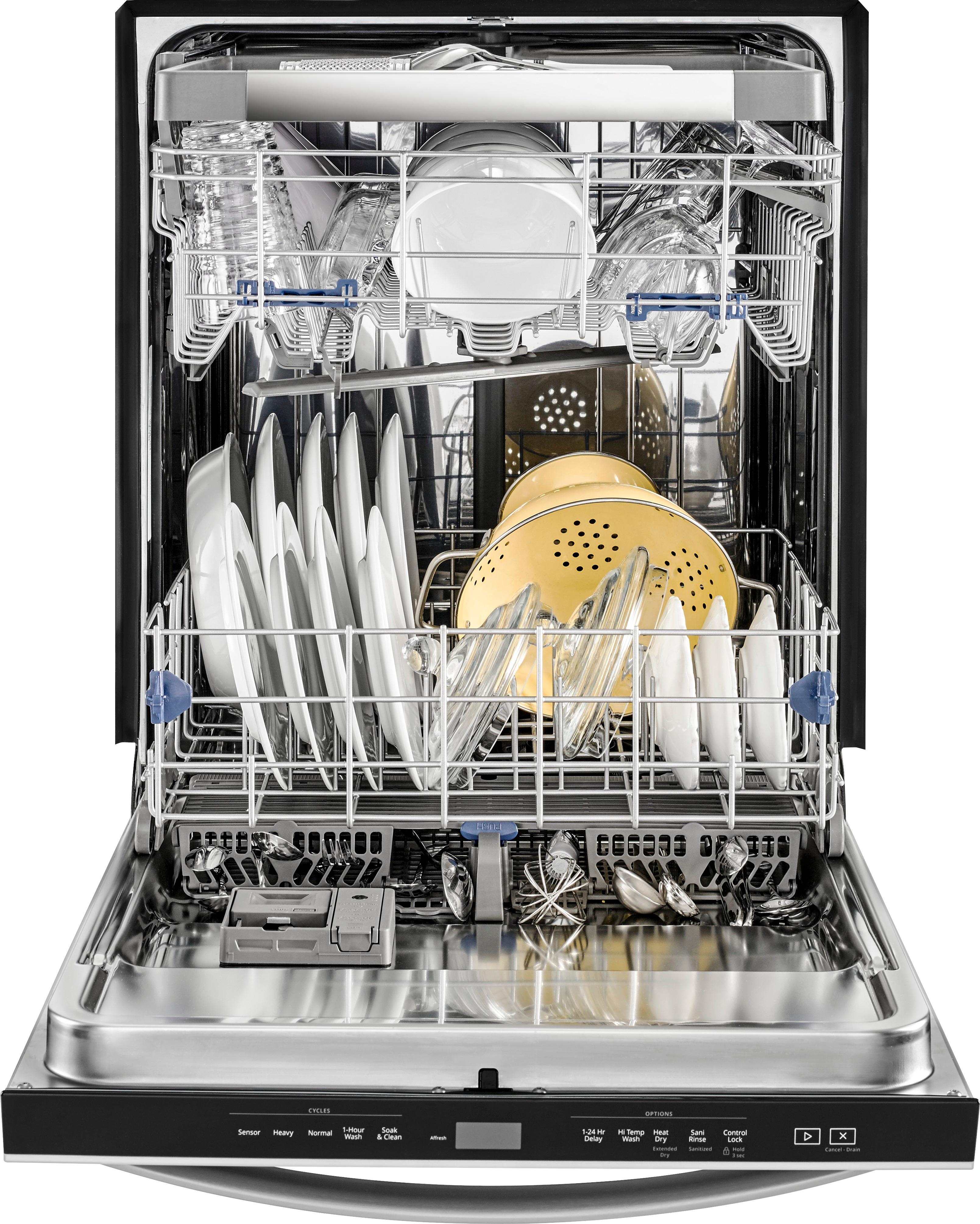 Left View: Whirlpool - 24" Built-In Dishwasher - Stainless steel