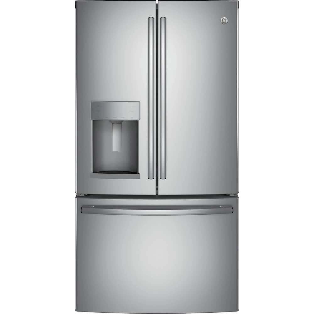 Front. GE - 27.8 Cu. Ft. French Door Refrigerator.