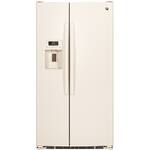 GE - 25.4 Cu. Ft. Side-by-Side Refrigerator - High gloss bisque - Front_Standard
