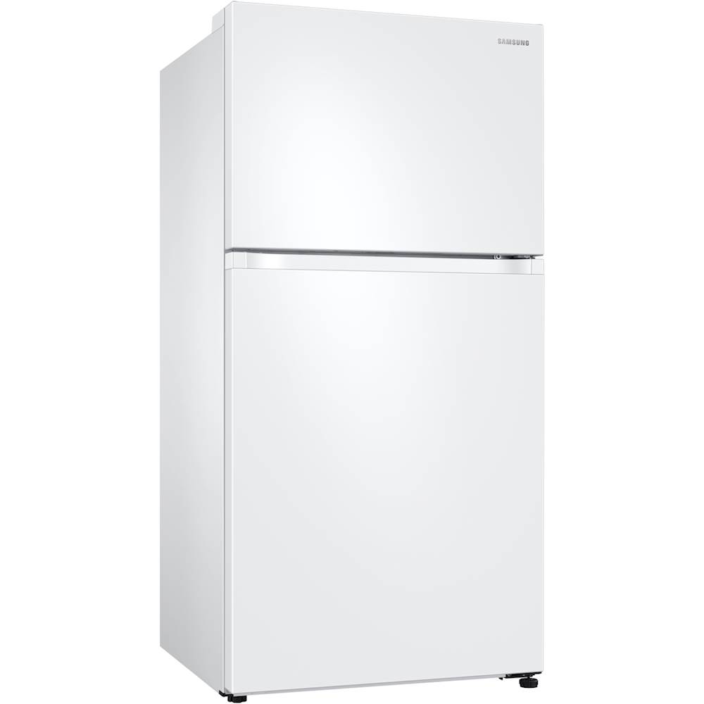 Angle View: Samsung - 21.1 Cu. Ft. Top-Freezer Refrigerator - White