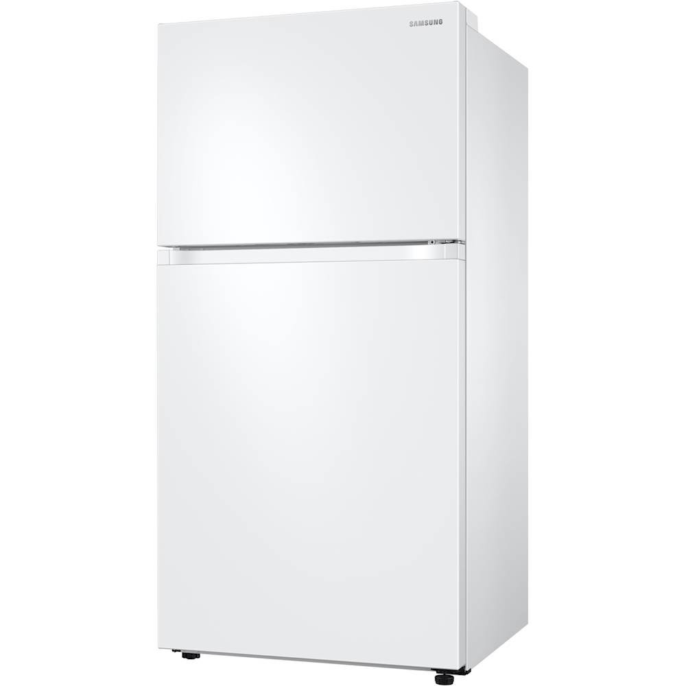 Left View: Samsung - 21.1 Cu. Ft. Top-Freezer Refrigerator - White