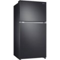Angle Zoom. Samsung - 21.1 Cu. Ft. Top-Freezer  Fingerprint Resistant Refrigerator - Black stainless steel.