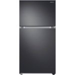 Front Zoom. Samsung - 21.1 Cu. Ft. Top-Freezer  Fingerprint Resistant Refrigerator - Black stainless steel.