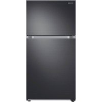 Samsung - 21.1 Cu. Ft. Top-Freezer  Fingerprint Resistant Refrigerator - Black stainless steel - Front_Zoom