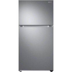 Samsung - 21.1 Cu. Ft. Top-Freezer Refrigerator with  FlexZone and Ice Maker - Stainless steel - Front_Zoom
