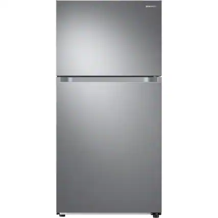 Front. Samsung - 21.1 cu. ft. Top-Freezer Refrigerator with FlexZone - Stainless Steel.