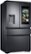 Angle Zoom. Samsung - Family Hub 22.2 Cu. Ft. Counter Depth 4-Door French Fingerprint Resistant Refrigerator - Black stainless steel.