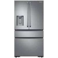 Samsung - 22.7 Cu. Ft. 4-Door Flex French Door Counter-Depth Fingerprint Resistant Refrigerator - Stainless steel - Front_Zoom