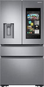 Samsung - Family Hub 22.2 Cu. Ft. Counter Depth 4-Door French Door Fingerprint Resistant Refrigerator - Stainless steel - Front_Standard