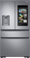 Samsung - Family Hub 22.2 Cu. Ft. Counter Depth 4-Door French Door Fingerprint Resistant Refrigerator - Stainless steel - Front_Zoom