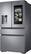 Left. Samsung - 22.2 cu. ft. 4-Door French Door Counter Depth Smart Refrigerator with Family Hub - Stainless Steel.