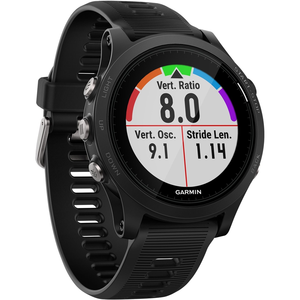 Left View: Garmin - Forerunner 935 GPS Smartwatch 30mm Fiber-Reinforced Polymer - Black