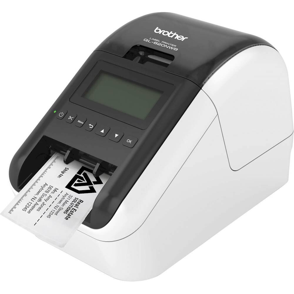 Left. Brother - QL-820NWB Professional Label Printer - White/Black.