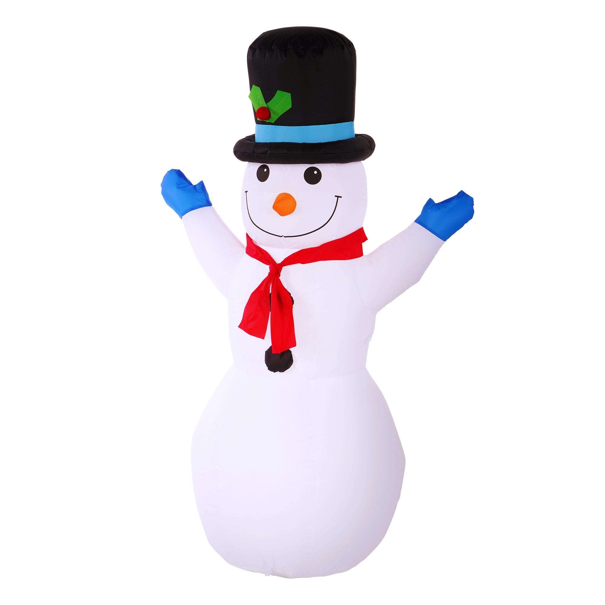 G128 - 4FT Snowman Christmas Inflatable Decor with LED Lights - Multicolor
