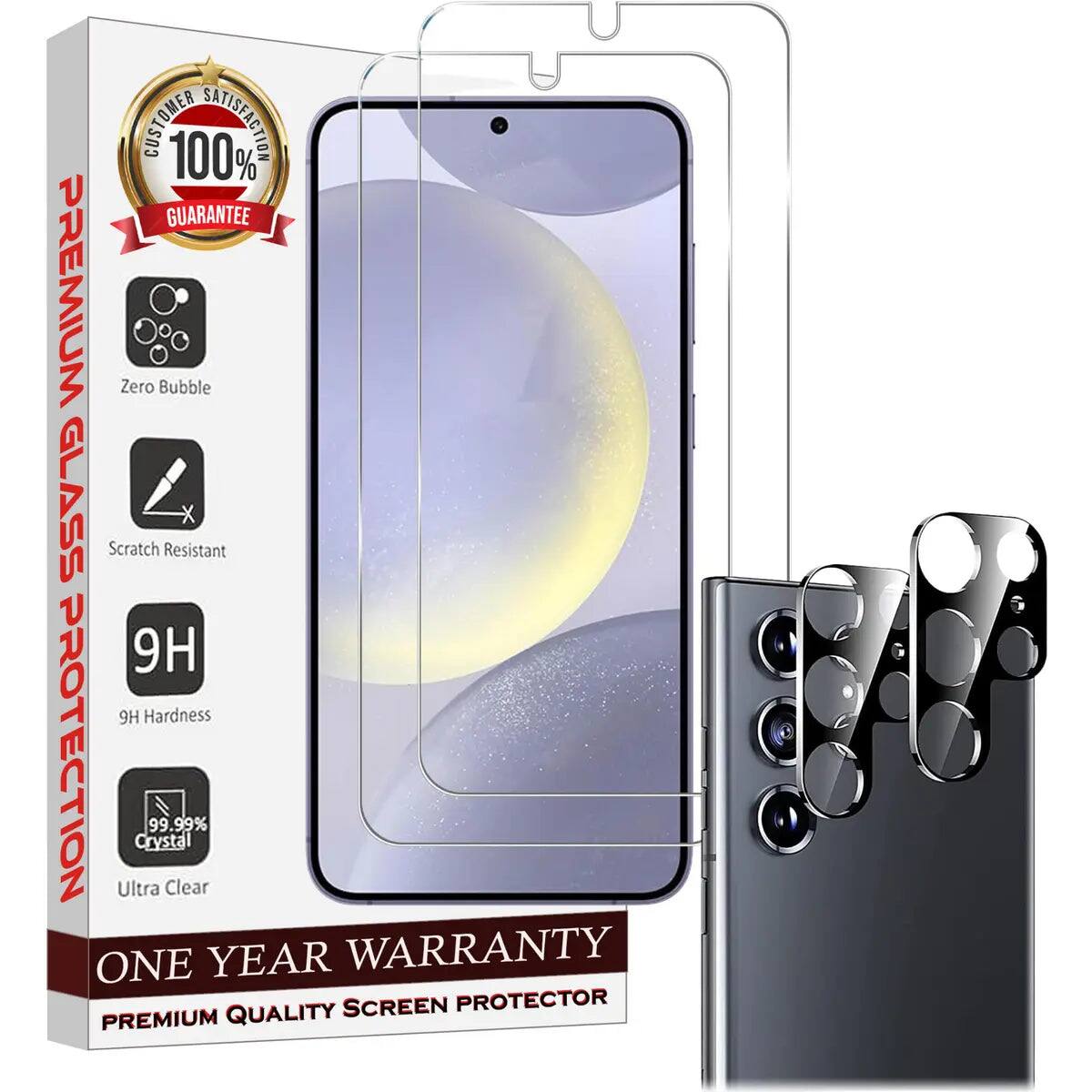 CUSTOMER 100% SATISFACTION GUARANTEE  
PREMIUM Zero Bubble GLASS Scratch Resistant 9H 9H Hardness PROTECTION  
ONE Ultra Crystal 99.99% Clear  
YEAR WARRANTY  
PREMIUM QUALITY SCREEN PROTECTOR