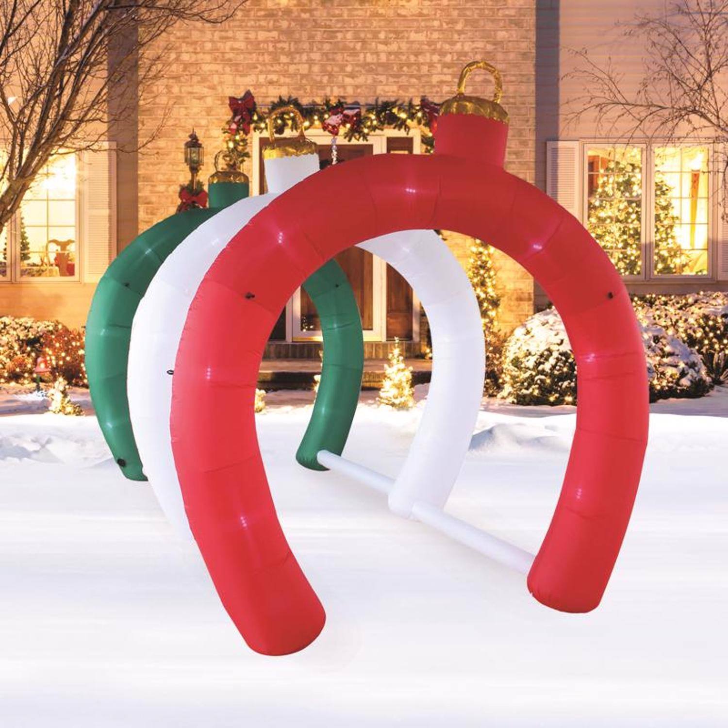 Back. A Holiday Company - A Holiday Company LED Archway 108 in. Inflatable - Green|Red|White.