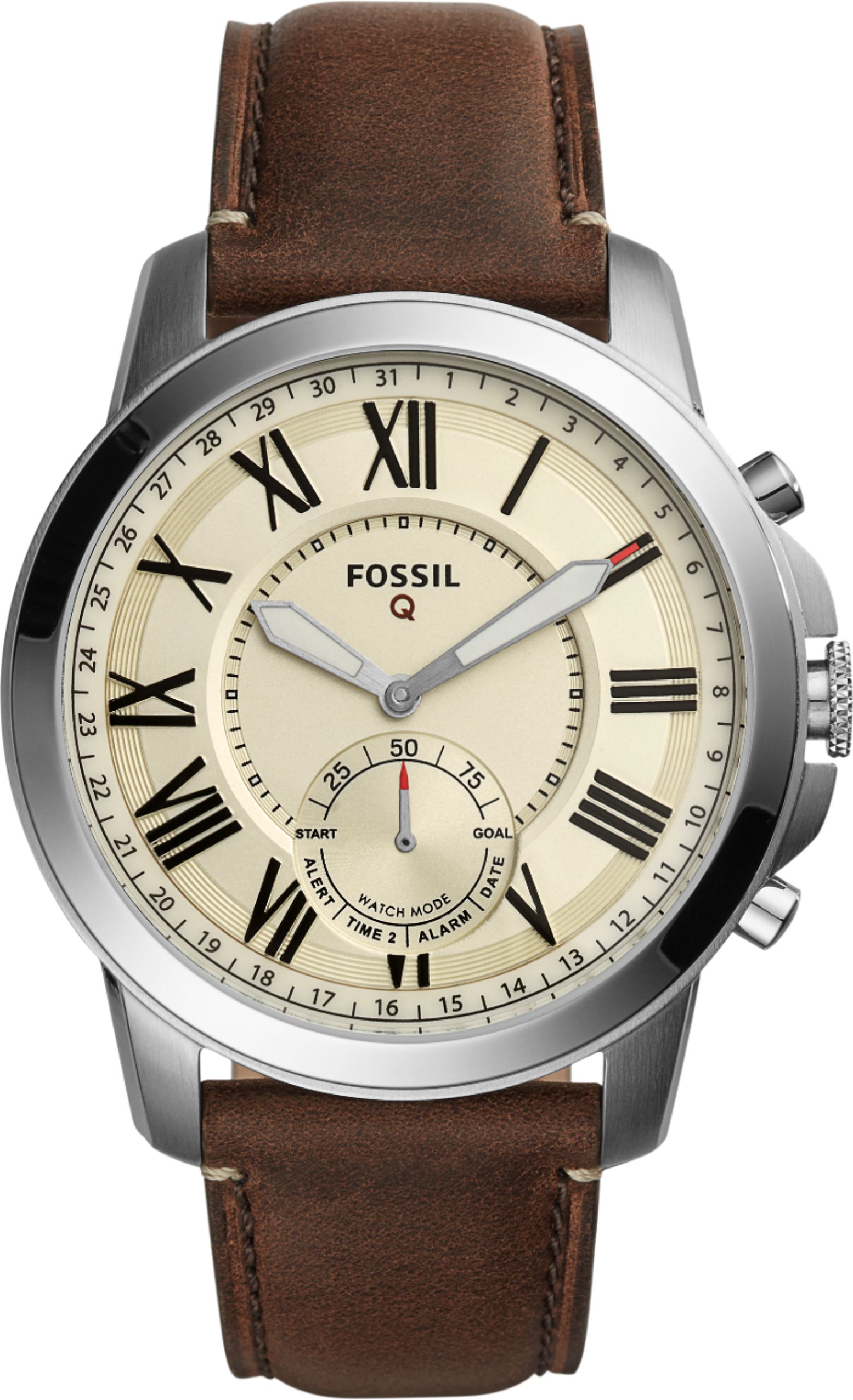 Customer Reviews: Fossil Q Grant Hybrid Smartwatch 44mm Silver FTW1118 ...