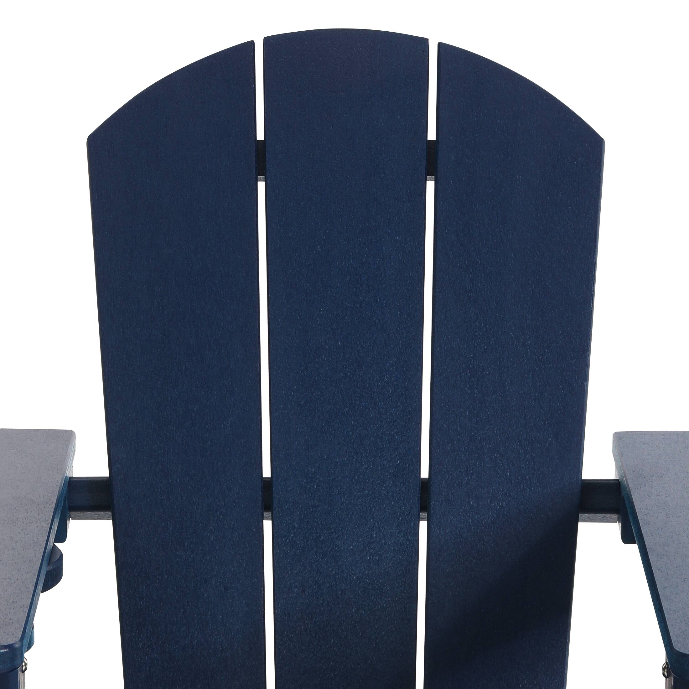 Alt View 3. WestinTrends - WestinTrends Malibu Kids Outdoor HDPE Plastic Adirondack Patio Chairs with Cup Holders (Set of 2) - Navy Blue.