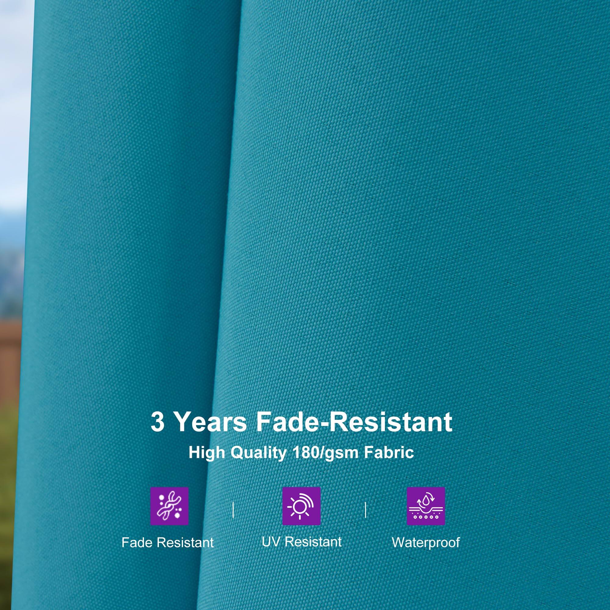 3 Years Fade-Resistant  
High Quality 180/gsm Fabric  

- Fade Resistant  
- UV Resistant  
- Waterproof