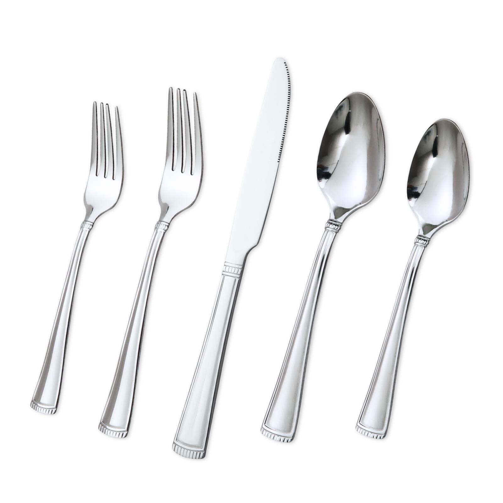 Front. Hansmart - LORENA MAIT 20-Piece Tableware Set Along with Kitchen Utensils and Cutlery These Items are of High-Quality Construction - Silver.