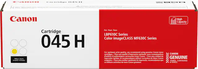 Front. Canon - 045 H High-Yield Toner Cartridge - Yellow.