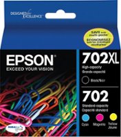 Epson - 702/702XL 4-Pack High-Yield and Standard Capacity Ink Cartridges - Cyan/Magenta/Yellow/Black - Front_Zoom