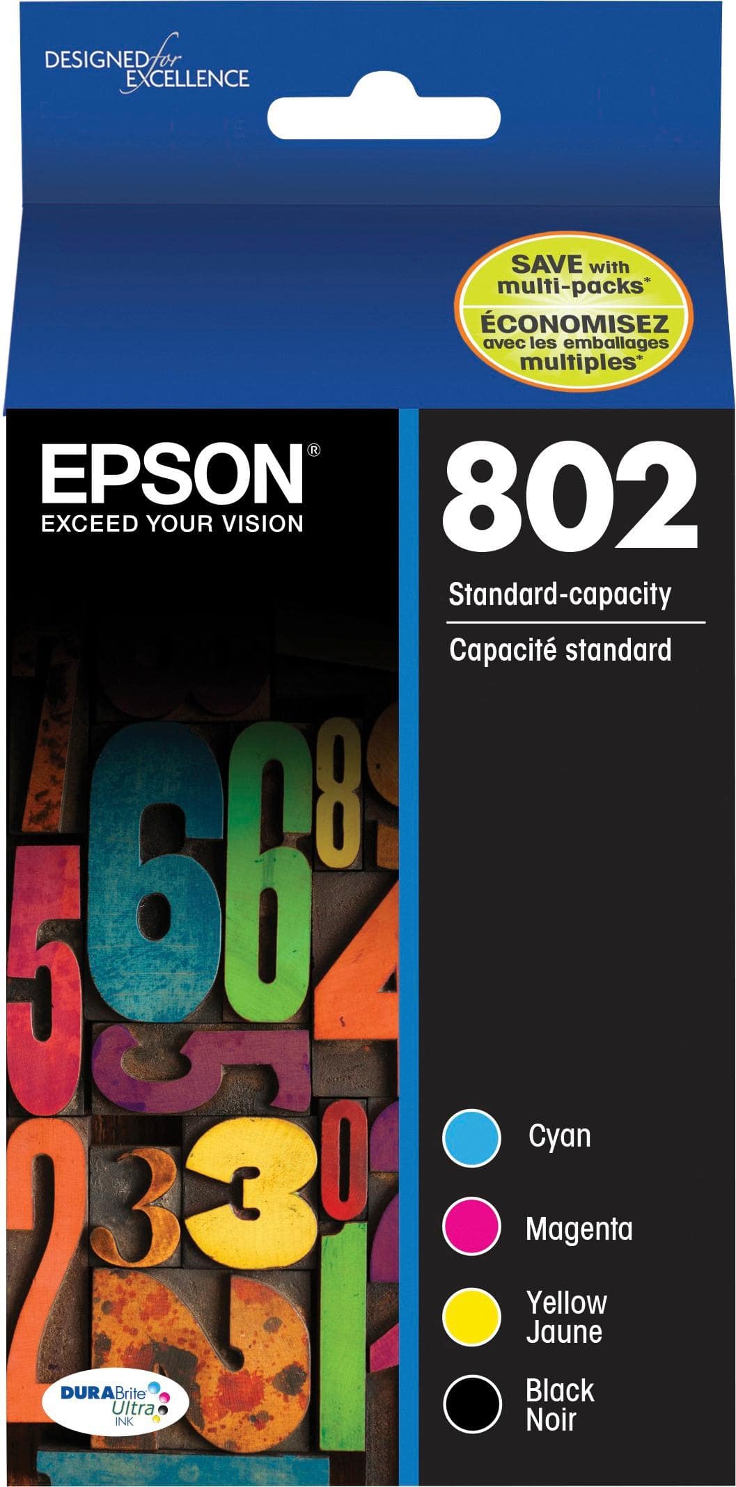 Best Buy: Epson 802 4-Pack Ink Cartridges Cyan/Magenta/Yellow/Black ...