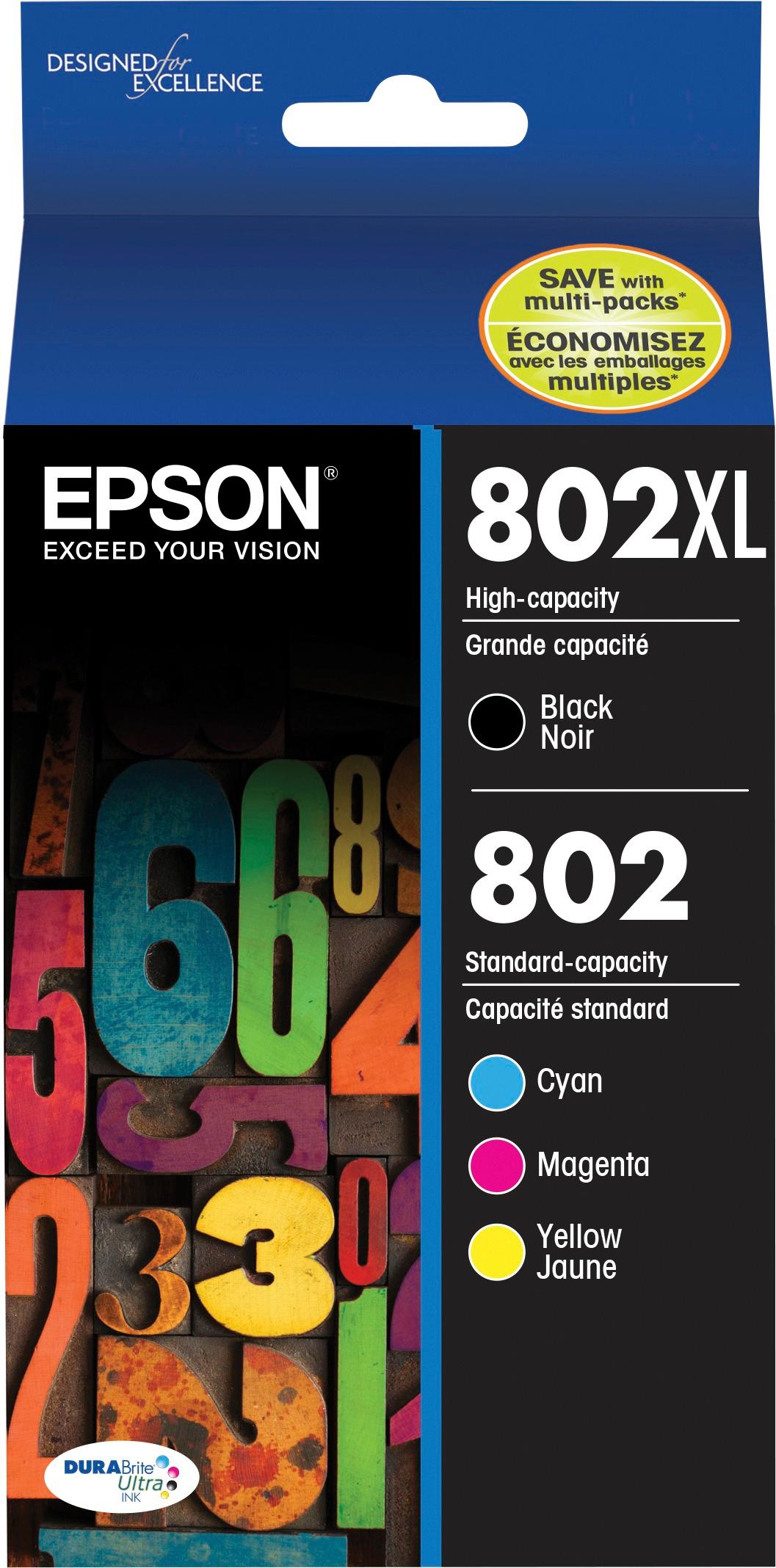 Epson 302XL Black & Color Ink Cartridge Set, High Yield, 5 Pack