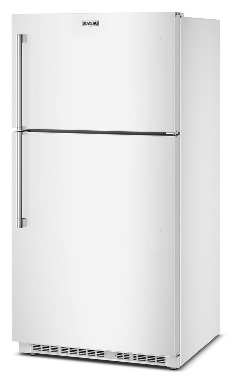 Left. Maytag - 21 Cu. Ft. Top-Freezer Refrigerator with Garage Mode - White.