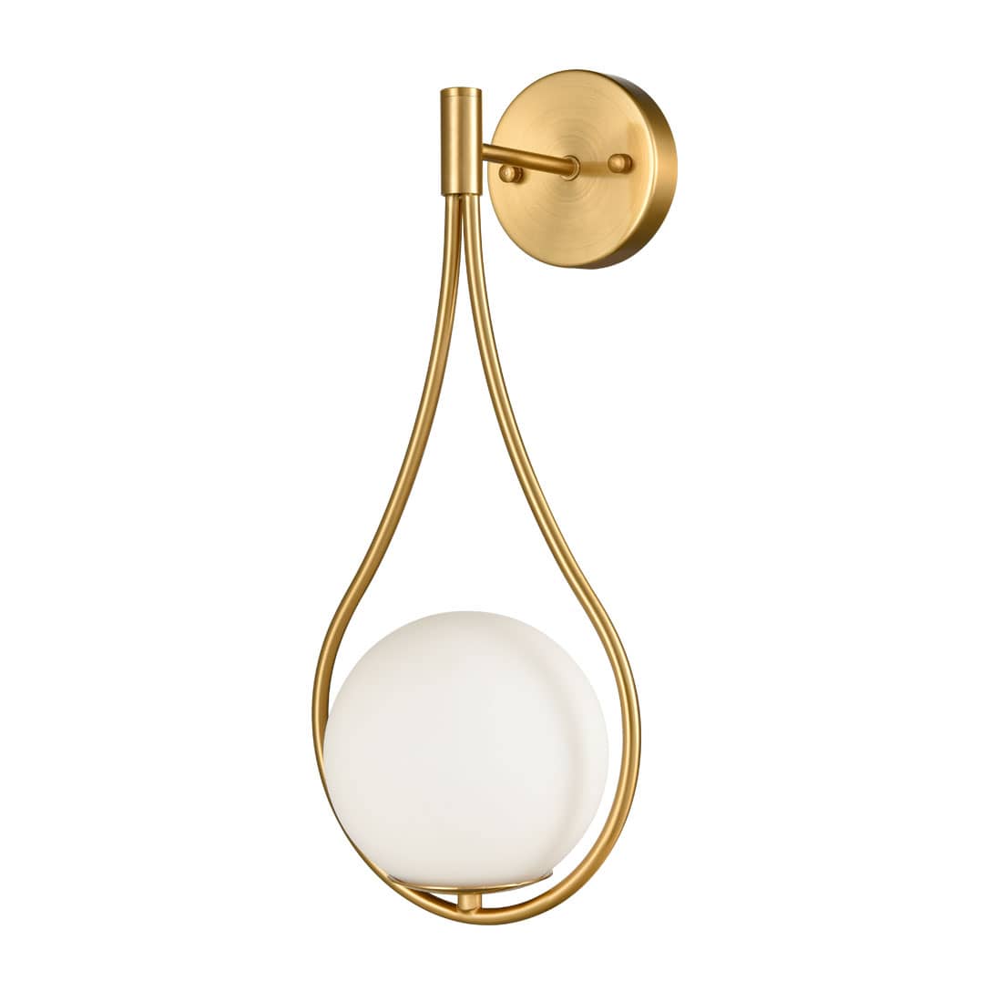 Alt View 4. MOOSE - Modern Wall Sconce Milk Globe Light Set of 2 - Gold.
