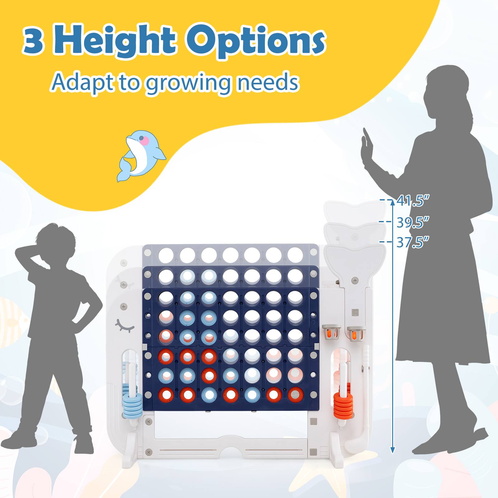 3 Height Options  
Adapt to growing needs  
41.5"  
39.5"  
37.5"