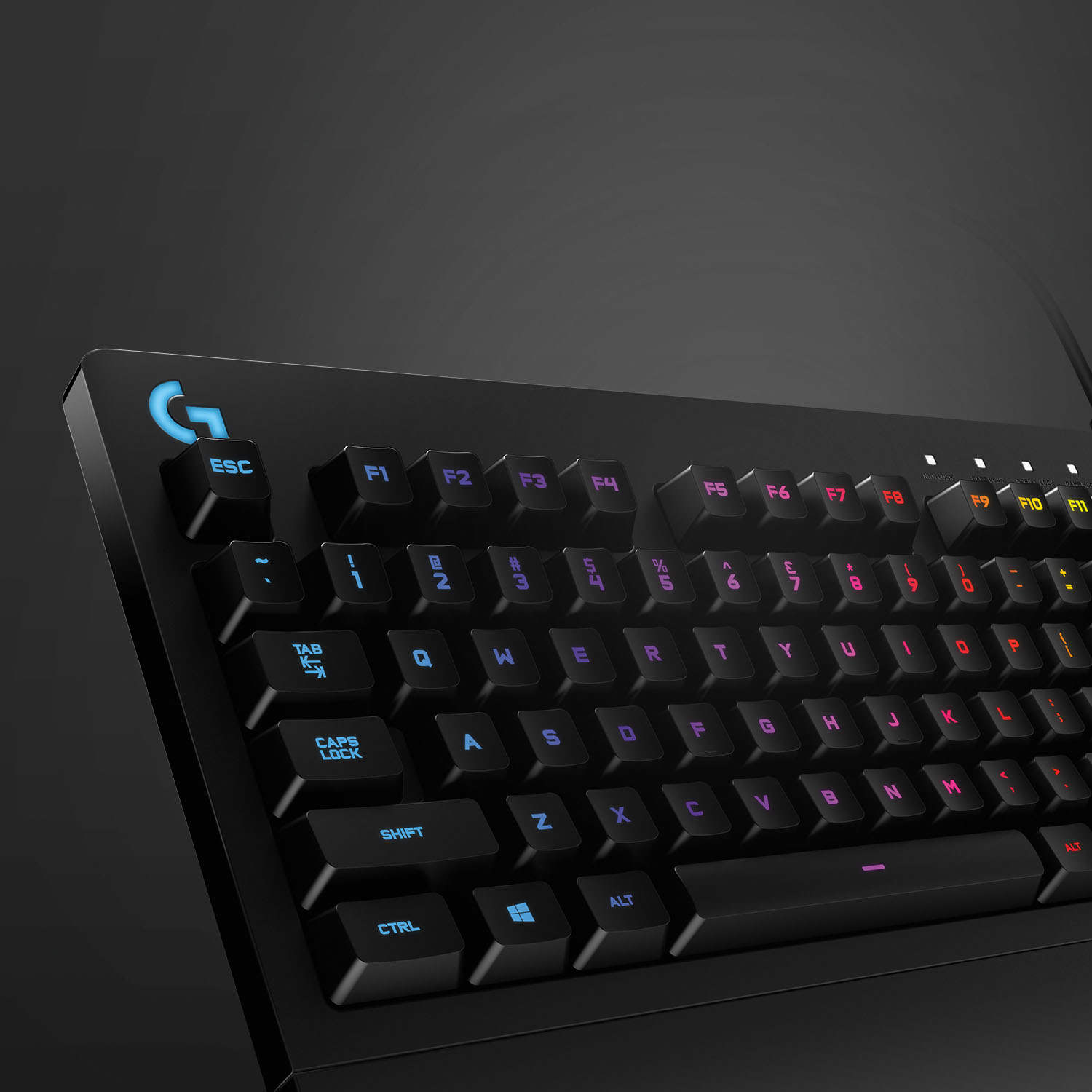 Angle View: Logitech - Prodigy G213 Full-size Wired Membrane Gaming Keyboard with RGB Backlighting - Black