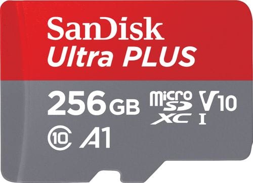 SanDisk - Ultra PLUS 256GB microSDXC UHS-I Memory Card - Larger Front