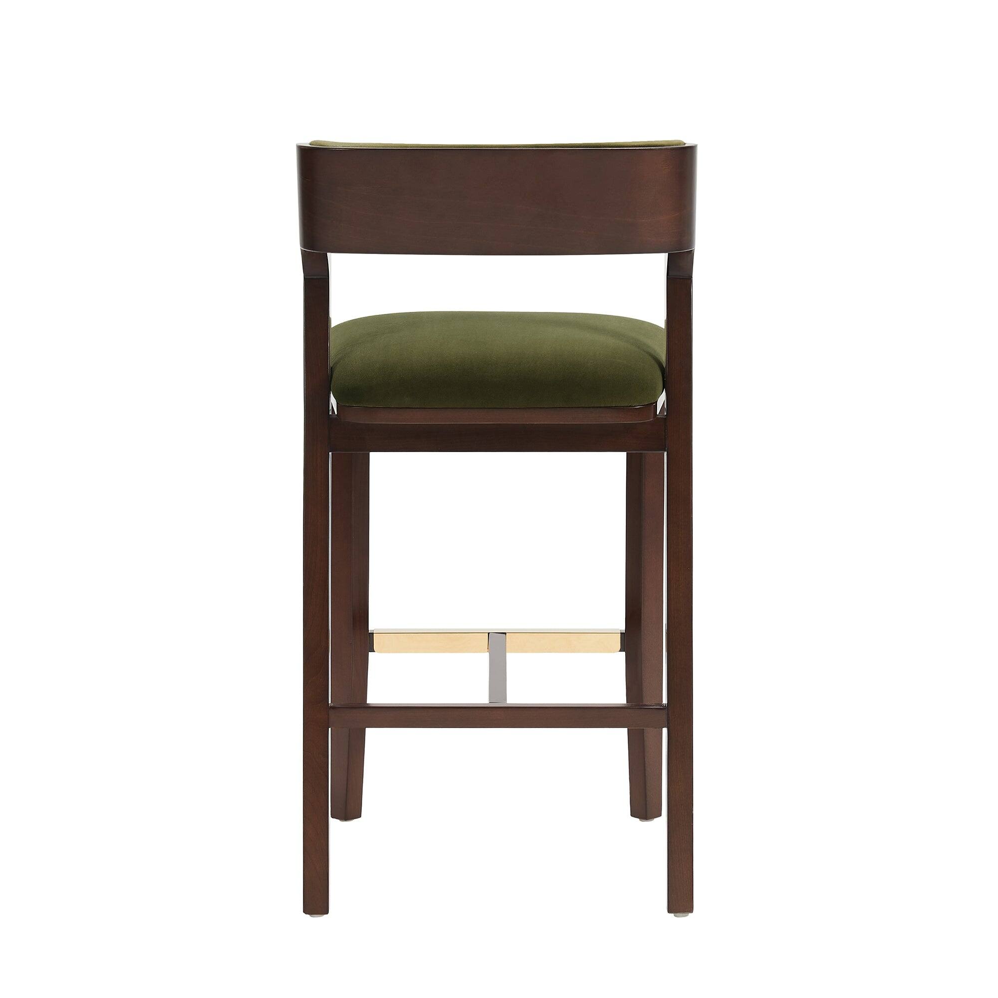Alt View 4. Manhattan Comfort - Patricia Modern Wood Upholstered Barstool - Set of 2 - Turtle Green.