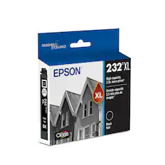 Designed for Excellence TM 232XL EPSON High-capacity 2.5x more prints* QR code PUSI Grande capacit AIE fois plus de XL 2,5 tirages* XL 232 TM/MC Black Noir Black BK Noir Claria