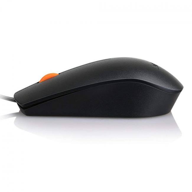 Alt View 2. Lenovo - Lenovo Wired USB Mouse - Wired plug-and-play USB Connection - Full-size mouse for better grip - High resolution at 1600 - Black.