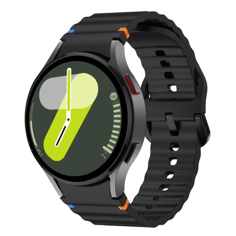 StrapsCo - Motion Strap Silicone Rubber Watch Band For Samsung Galaxy Watch 7 - Black