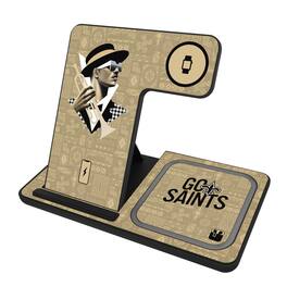 Keyscaper - Black New Orleans Saints 3-in-1 Charging Station - Black