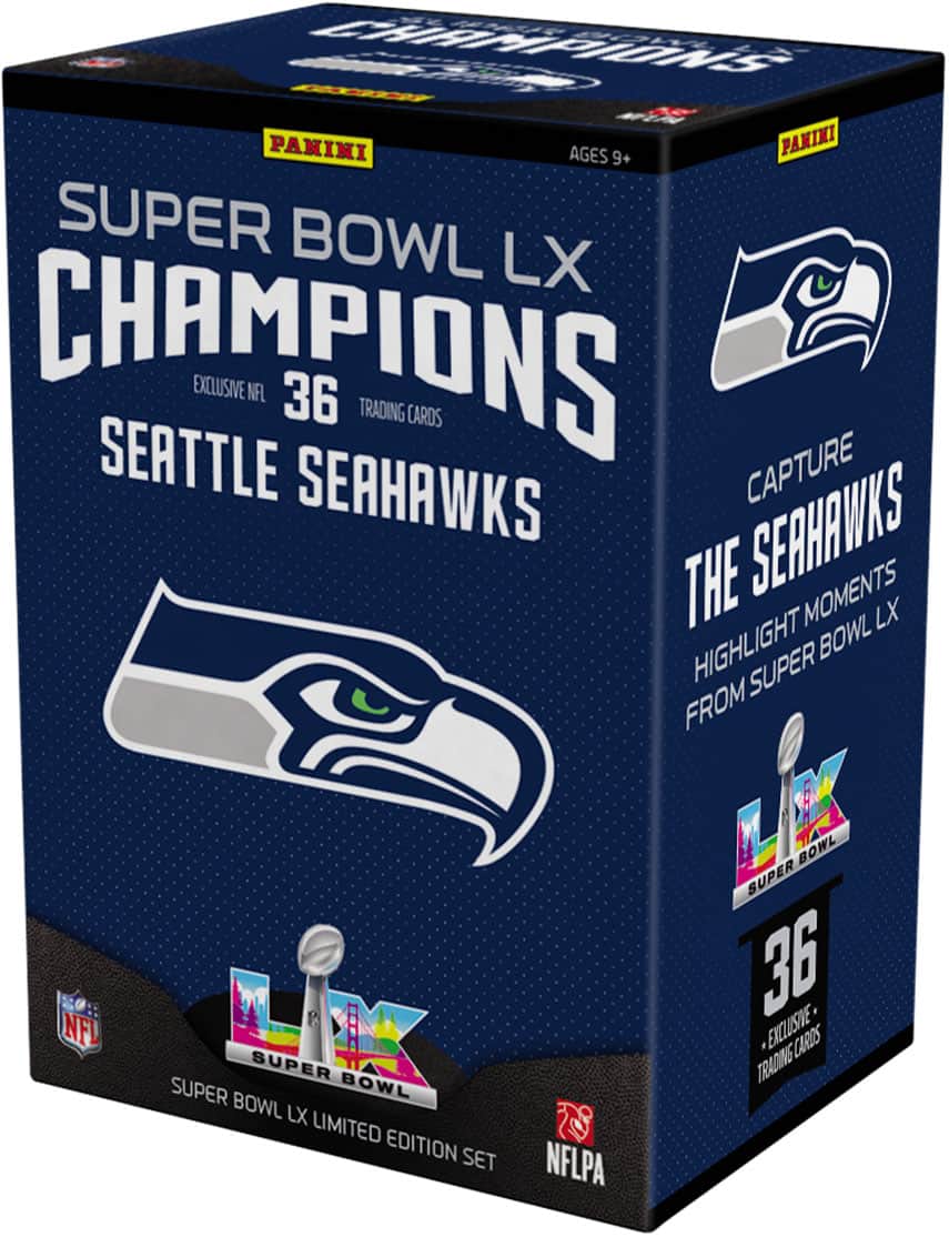 CHAMPIONS O C PANINI AGES PANINI 9+ SUPER BOWL LX CHAMPIONS SEATTLE EXCLUSIVE NFL 36 TRADING CARDS CAPTURE SEAHAWKS THE MOMENTS LX HIGHLIGHT BOWL SUPER FROM NFL SUPER SUPER BOWL BOWL LX LIMITED EDITION SET NFLPA BOWL SUPER 36 EXCLUSIVE CARDS TRADING