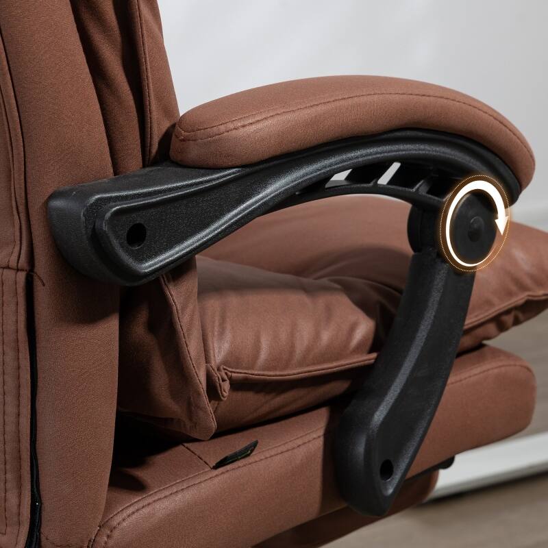 Angle. Anysun - Executive Massage Heated Reclining Computer Desk Chair with Double Padded Seat - Brown.