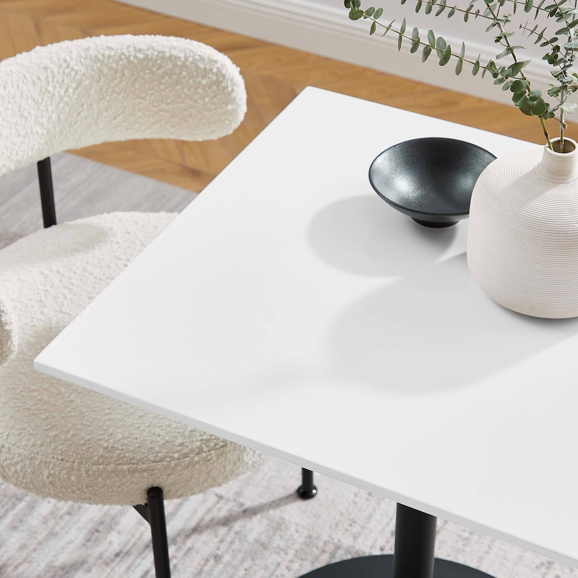 Alt View 1. Modway - Lippa Square Wood Dining Table - Black White.