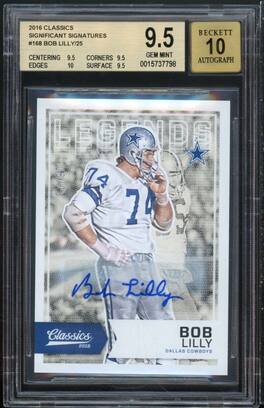 Panini - Bob Lilly 2016 Classics Significant Signatures #168 (serial 6 of 25) BGS 9.5