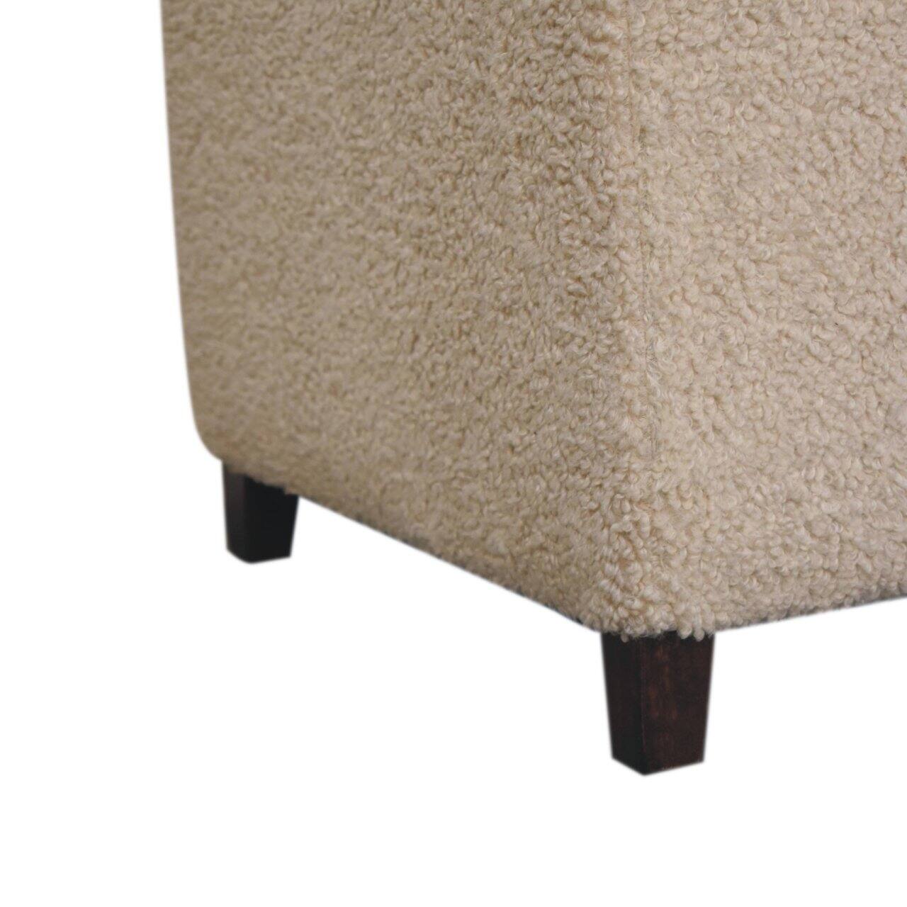 Alt View 4. Artisan Furniture - Artisan Furniture Bliss Cream BouclÃ© Ottoman, Upholstered, Cream - Cream.