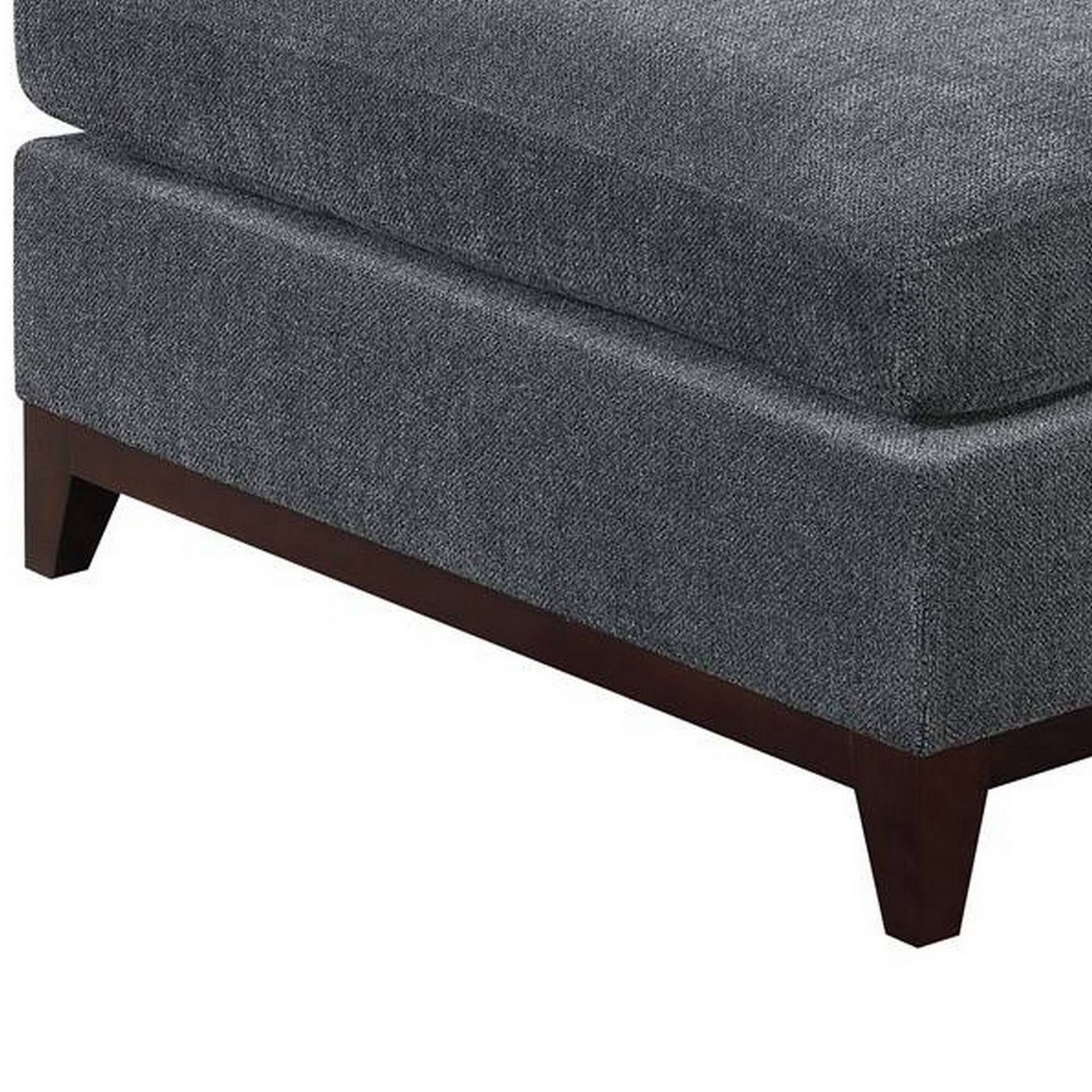 Alt View 2. Manhattan Lane - 37 Inch Modern Square Ottoman with Foam Seating, Gray Chenille Fabric - Ash Gray.